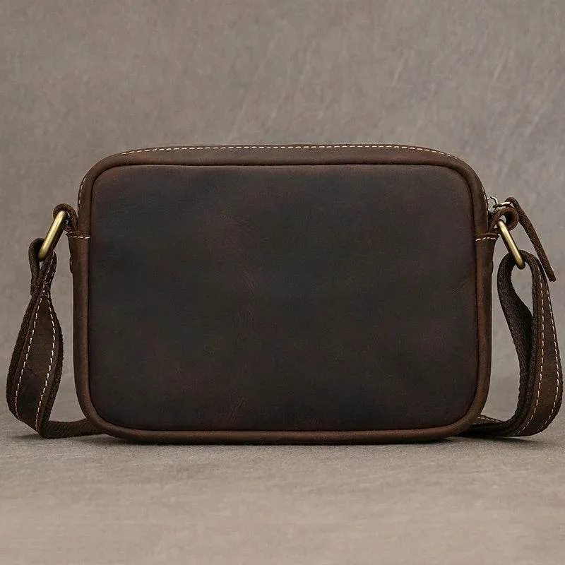 Small Men's Leather Retro Clutch Bag Casual Crossbody Bag
