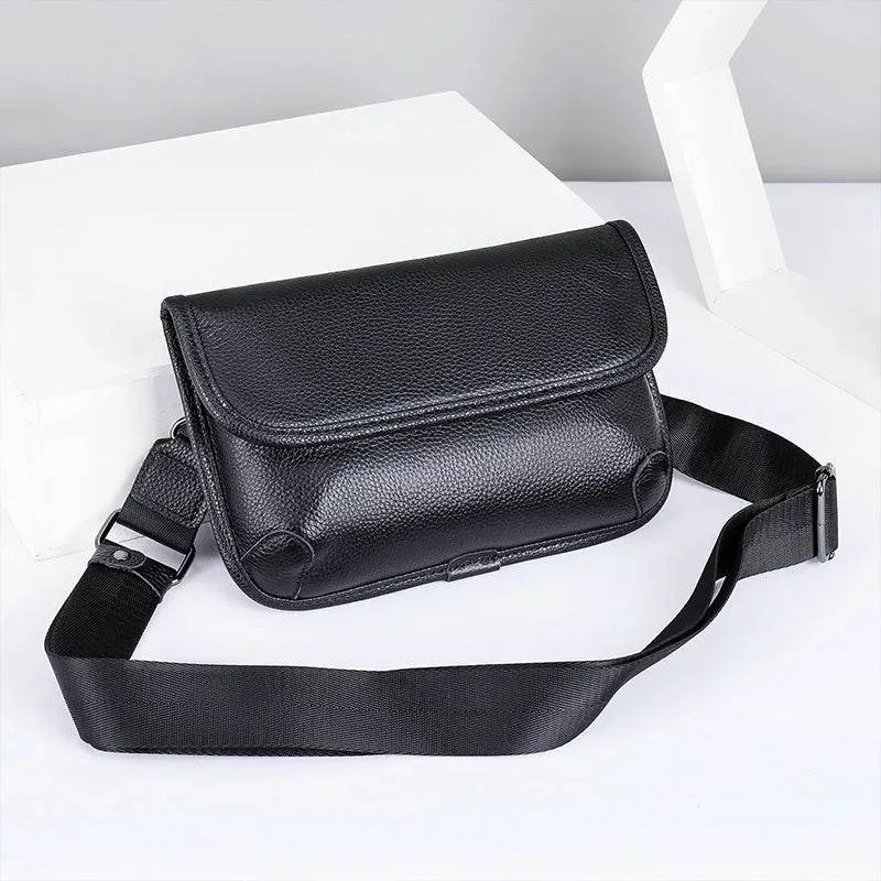 Small Men's Leather Retro Clutch Bag Casual Crossbody Bag