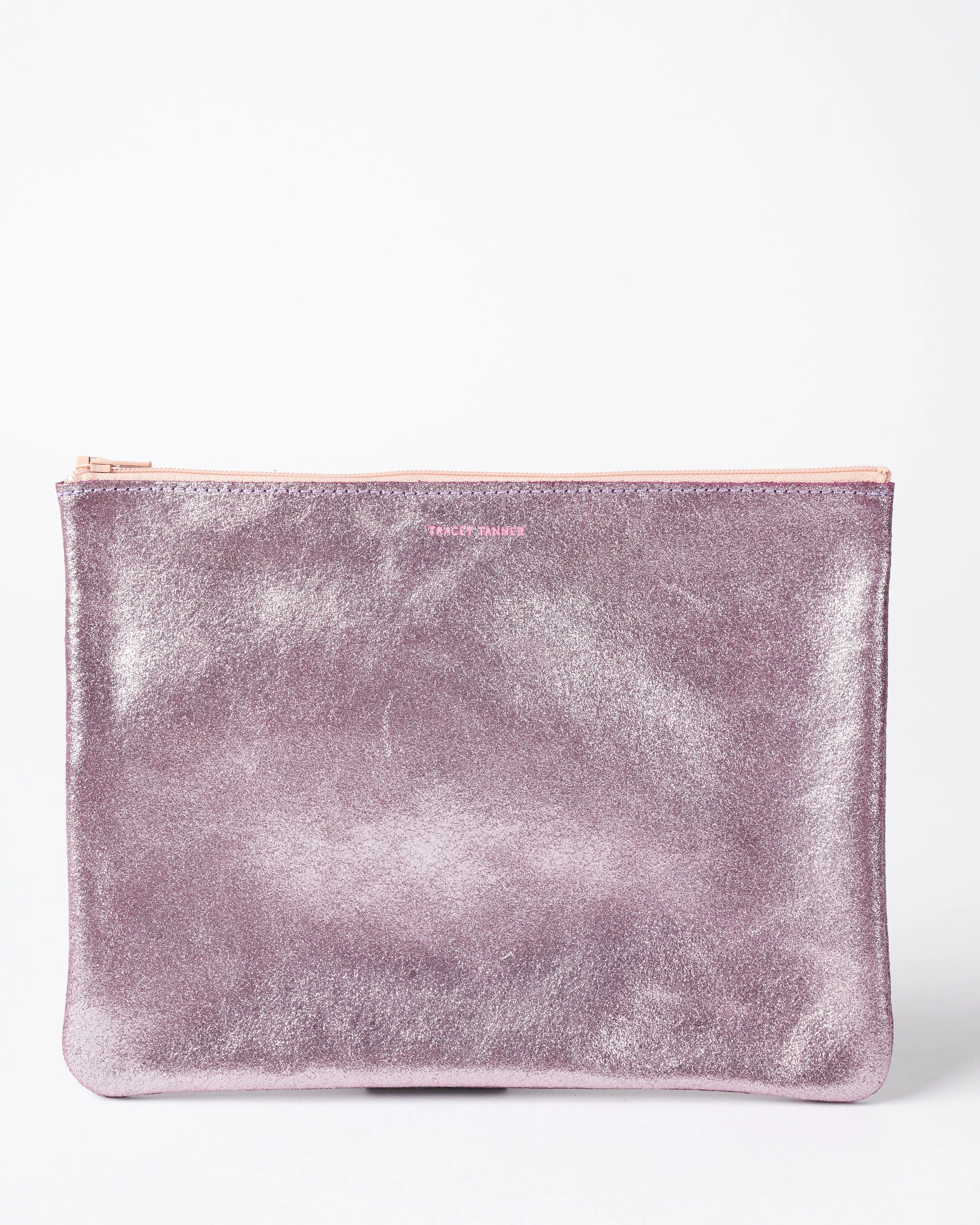 sparkle zip large - sparkle lavender with peach