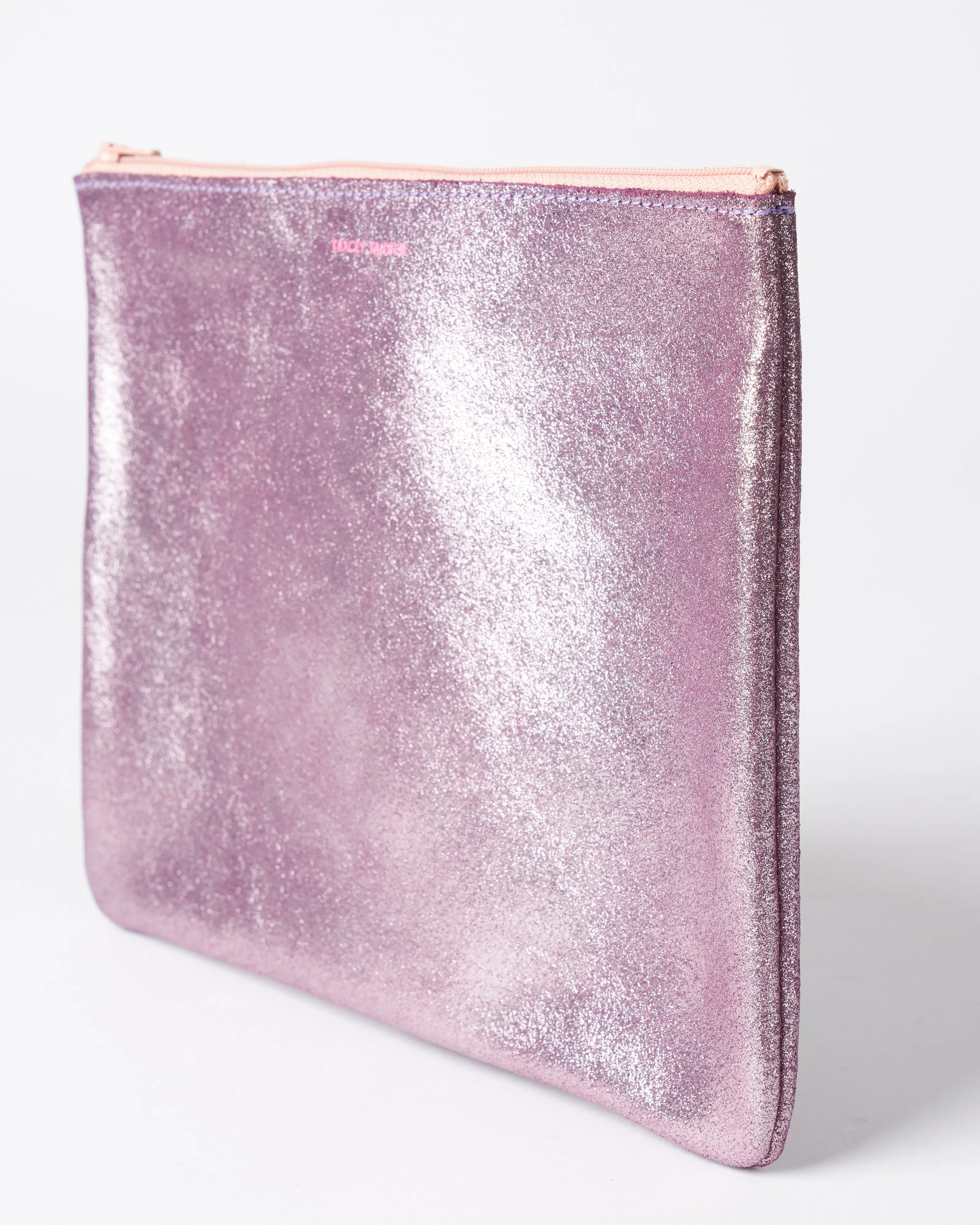 sparkle zip large - sparkle lavender with peach