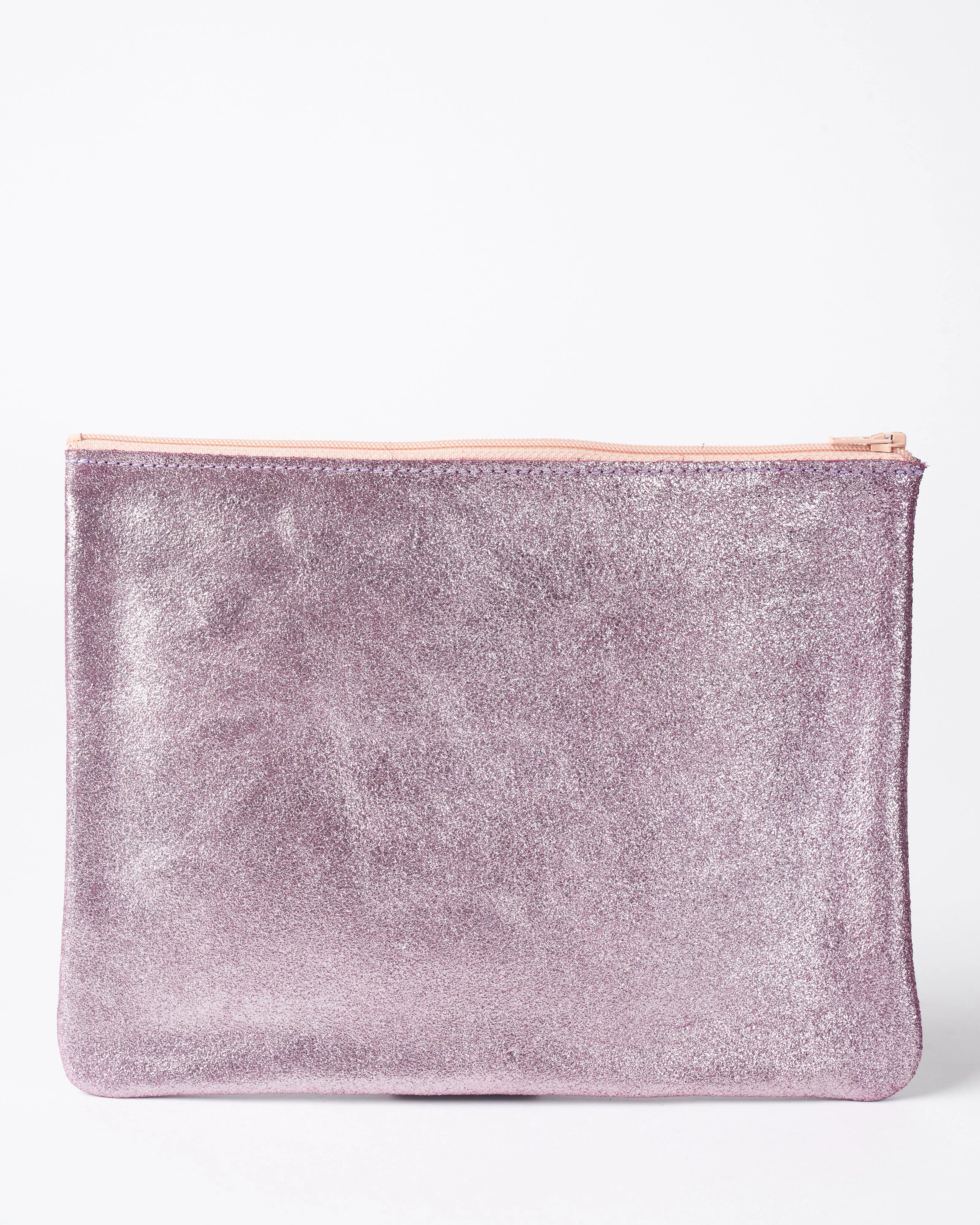 sparkle zip large - sparkle lavender with peach