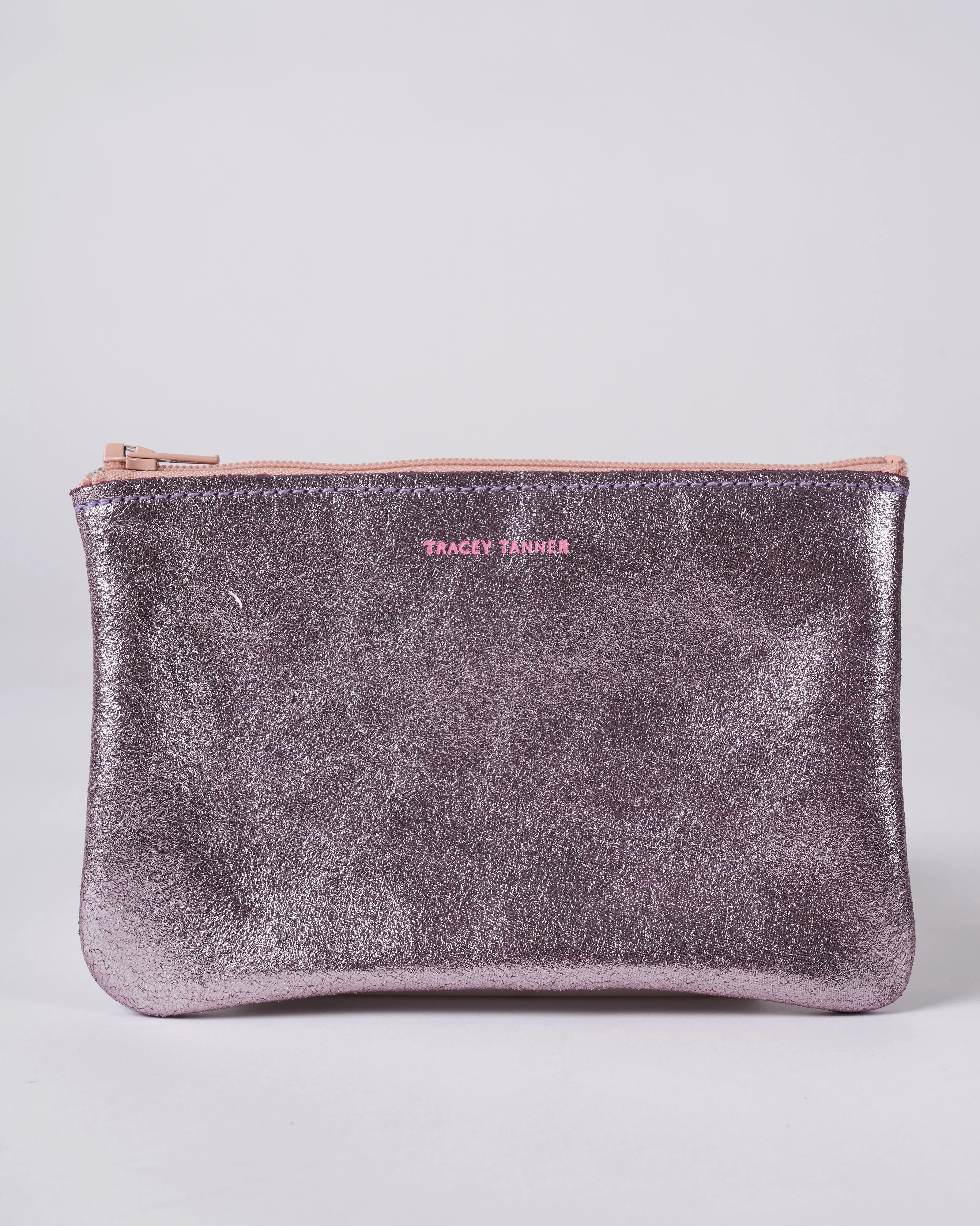 sparkle zip small - sparkle lavender with peach