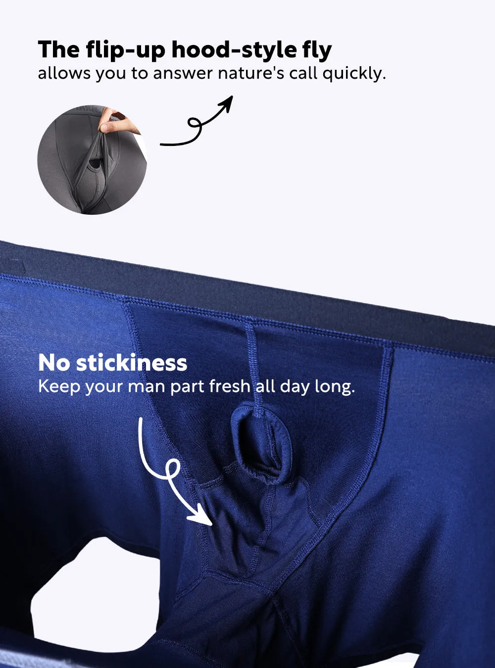 Stylish Classic Bamboo Rayon Boxer Briefs 3 Pack