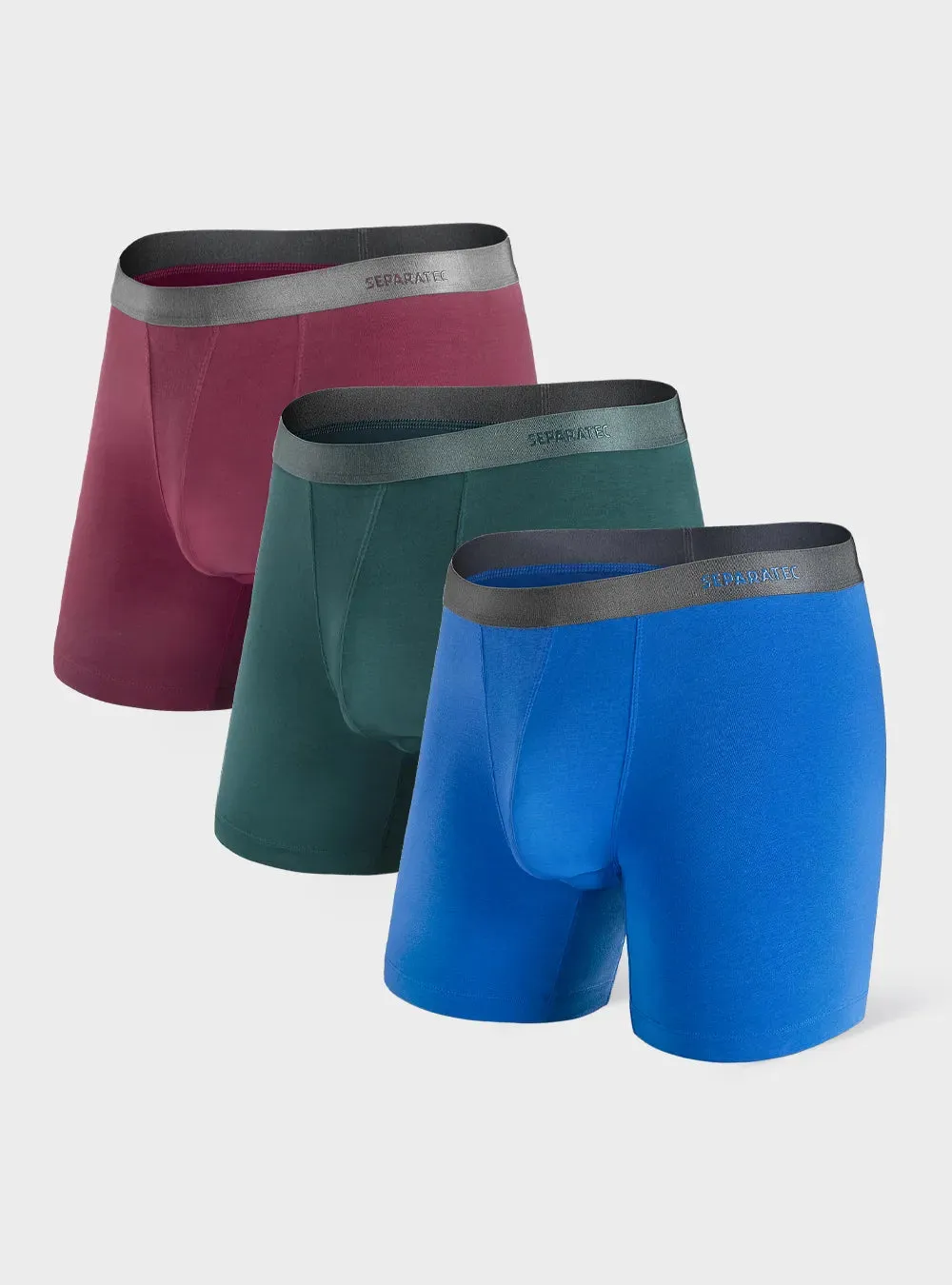 Stylish Classic Bamboo Rayon Boxer Briefs 3 Pack