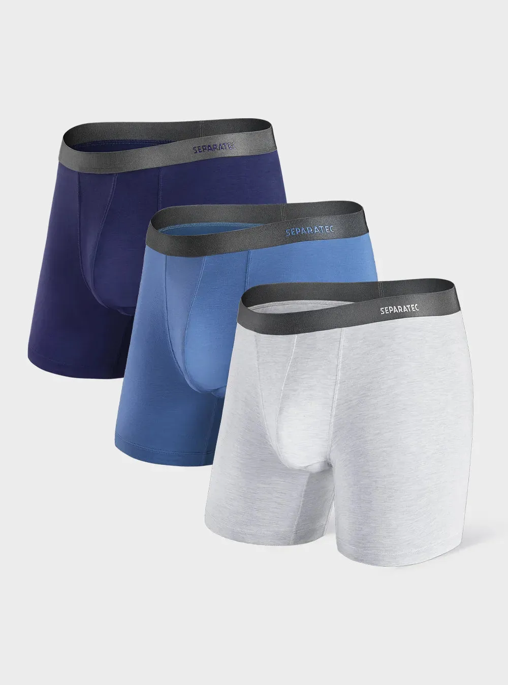 Stylish Classic Bamboo Rayon Boxer Briefs 3 Pack