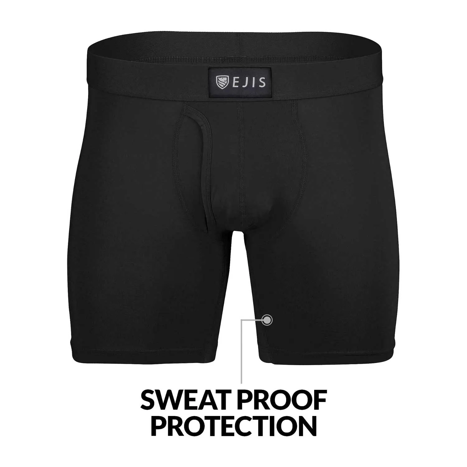 Sweat Proof Men's Boxer Briefs with Fly - Mix 3-Pack (Black, Green, Navy)