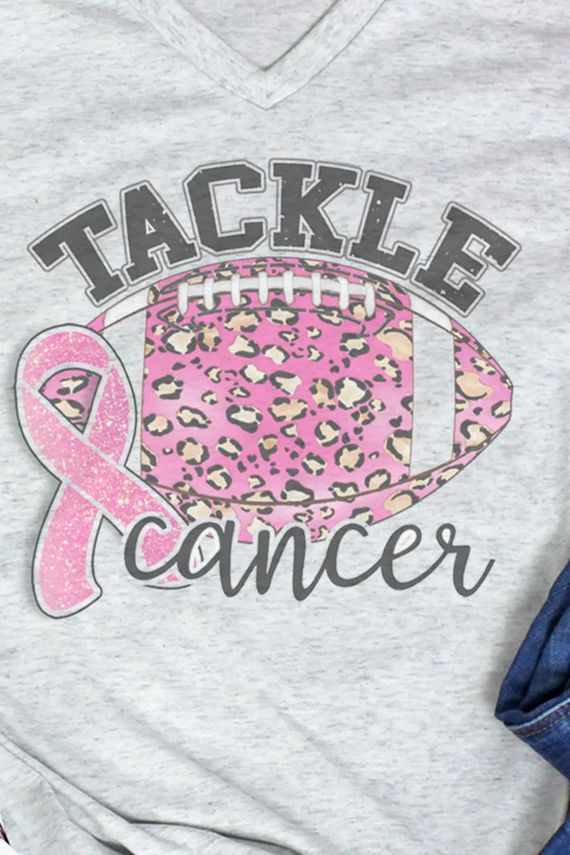 Tackle Cancer Tri-Blend V Neck Tee