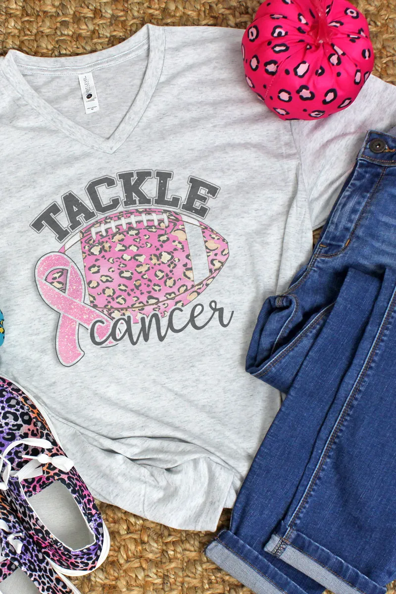 Tackle Cancer Tri-Blend V Neck Tee