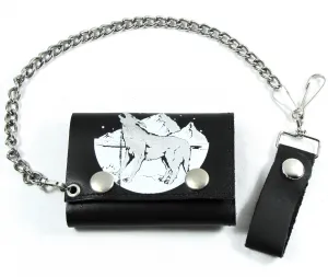 TC304C-9 Tri-Fold Wallet w/ Chain- White Wolf