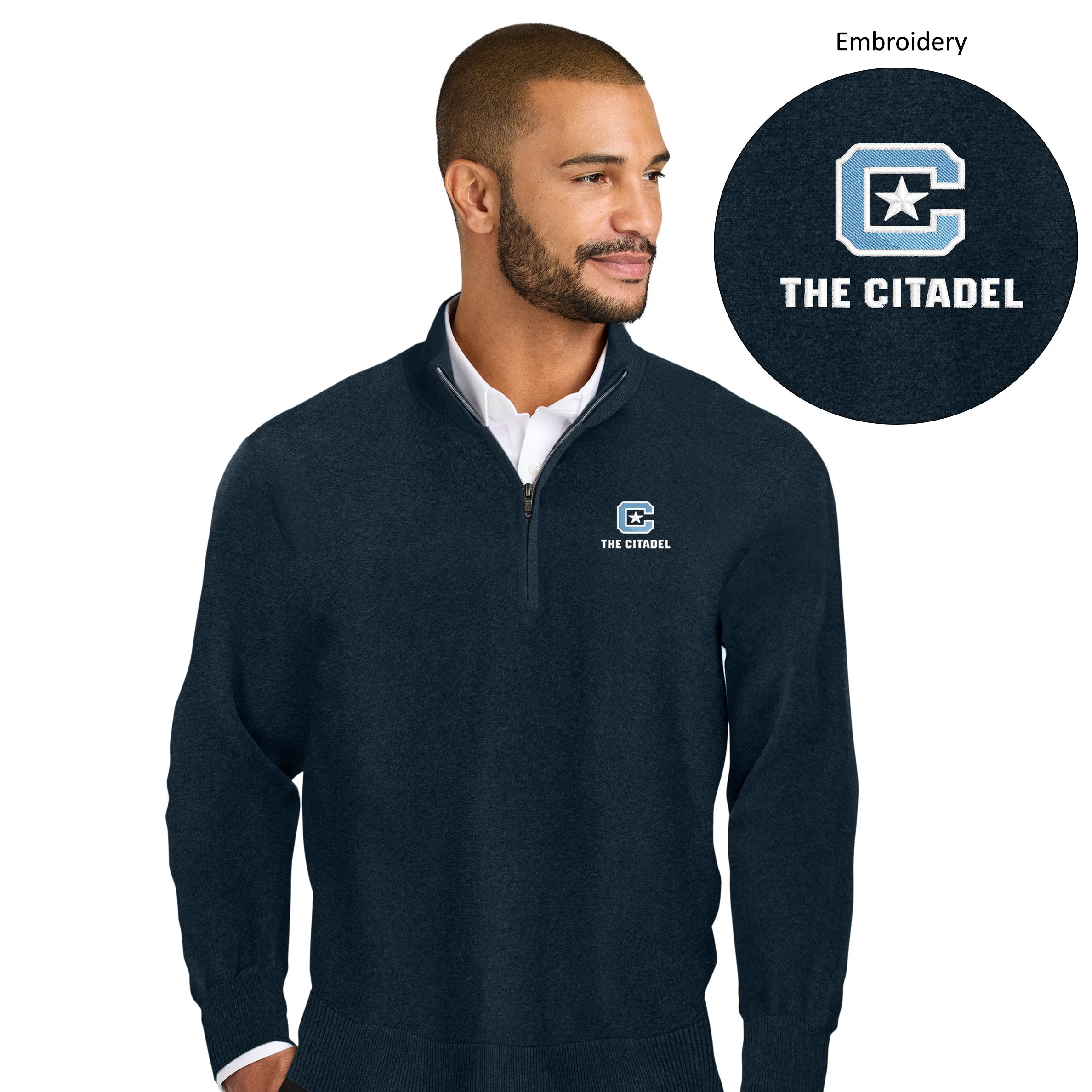 The Citadel, C Star, Port Authority® Easy Care 1/4-Zip Sweater