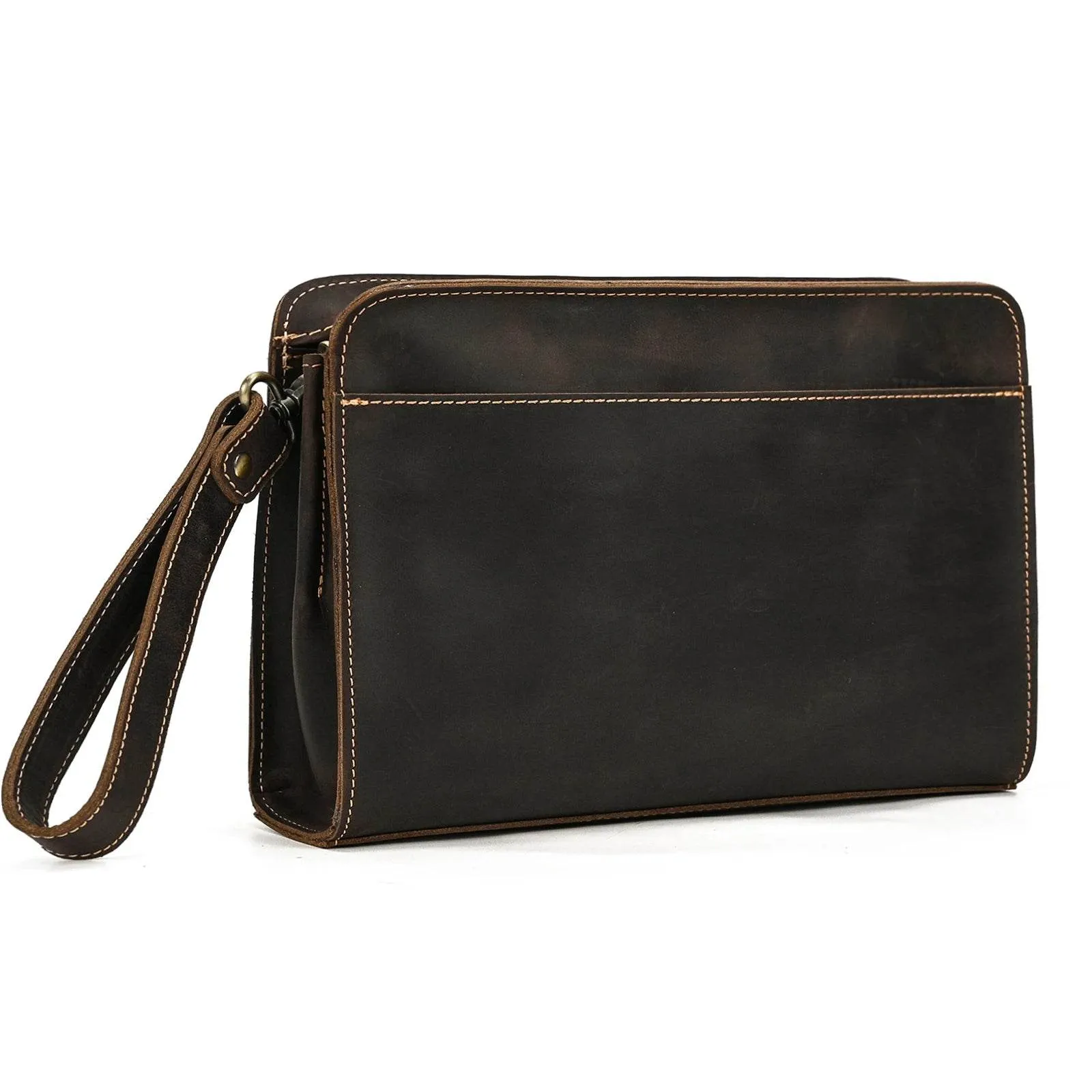Top Grade Men's Genuine Leather Day Clutch | Crazy Horse Wallet