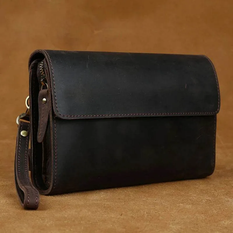 Top Grade Men's Genuine Leather Day Clutch | Crazy Horse Wallet