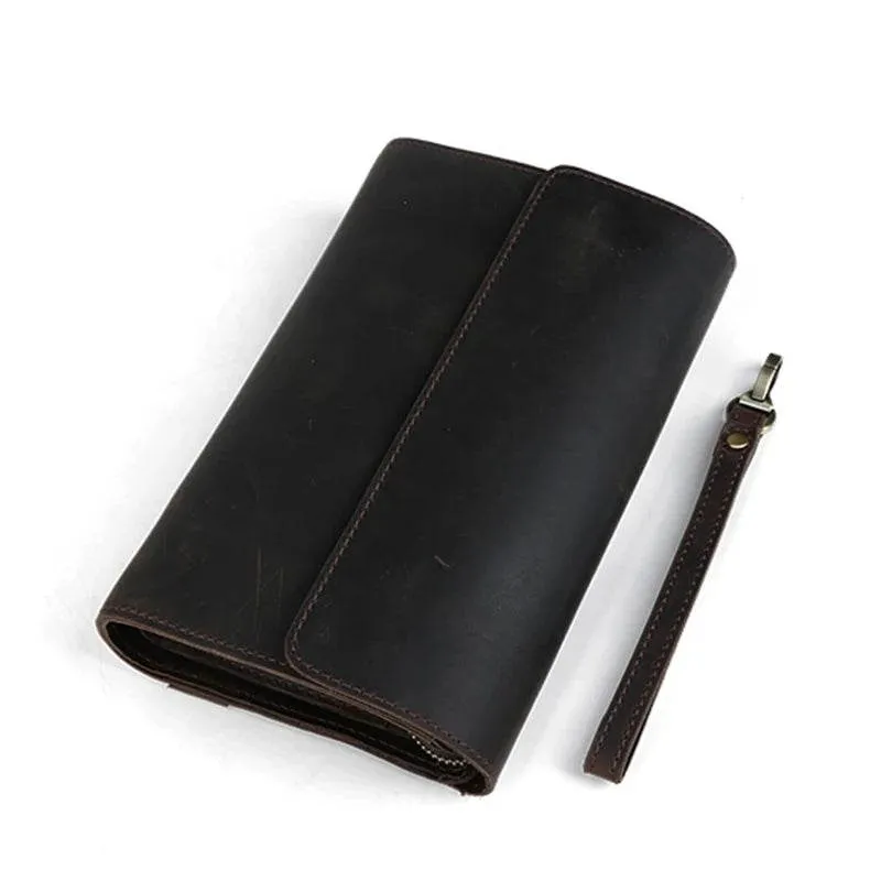 Top Grade Men's Genuine Leather Day Clutch | Crazy Horse Wallet