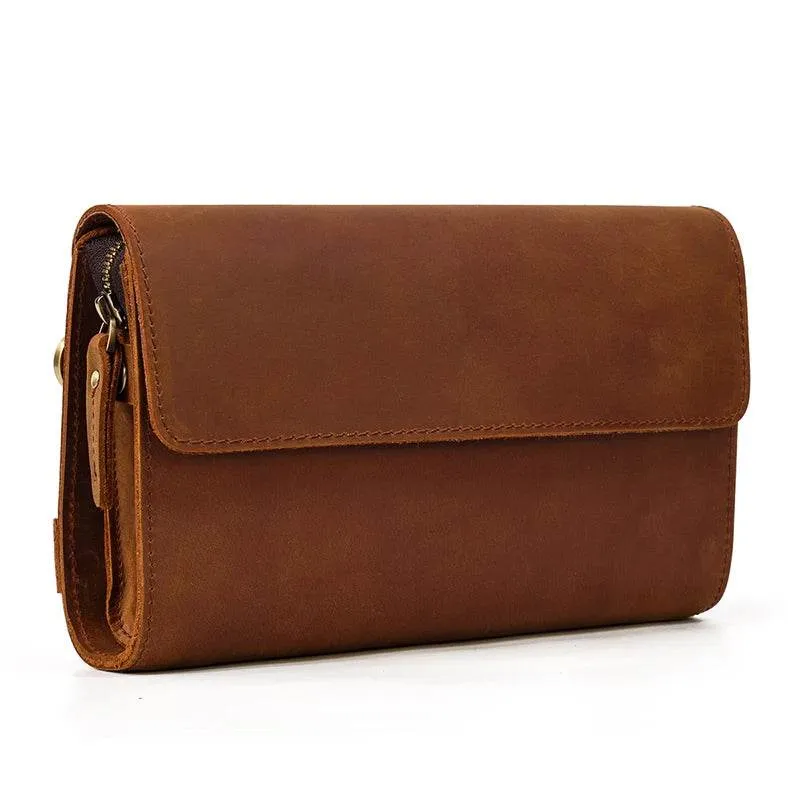 Top Grade Men's Genuine Leather Day Clutch | Crazy Horse Wallet