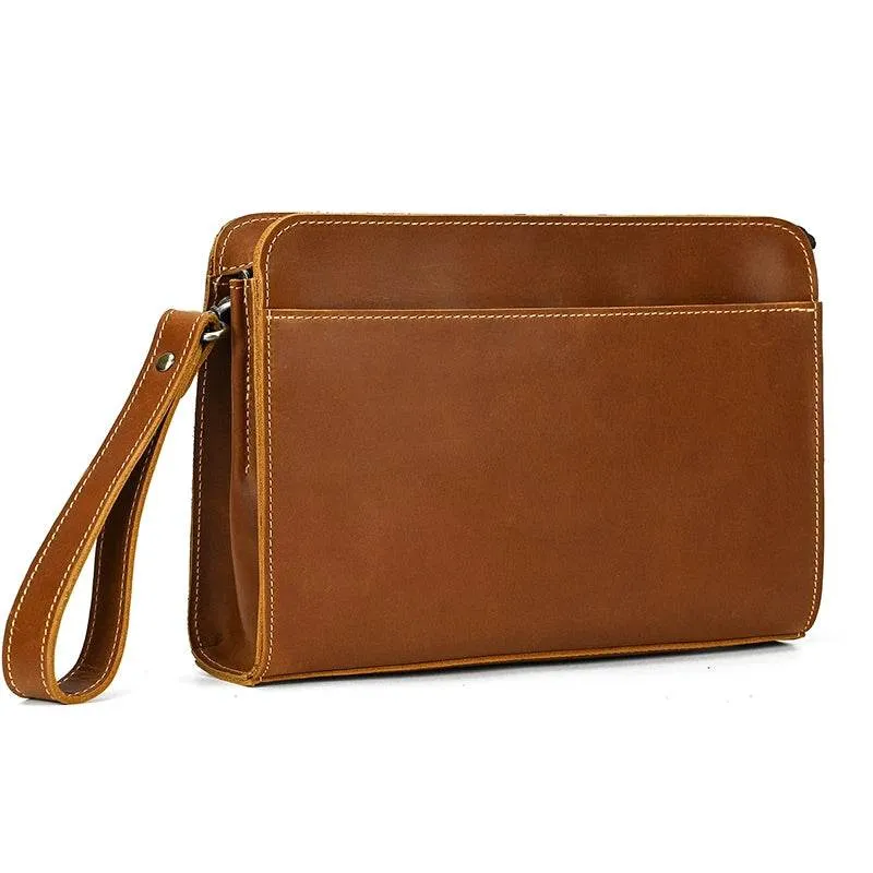Top Grade Men's Genuine Leather Day Clutch | Crazy Horse Wallet