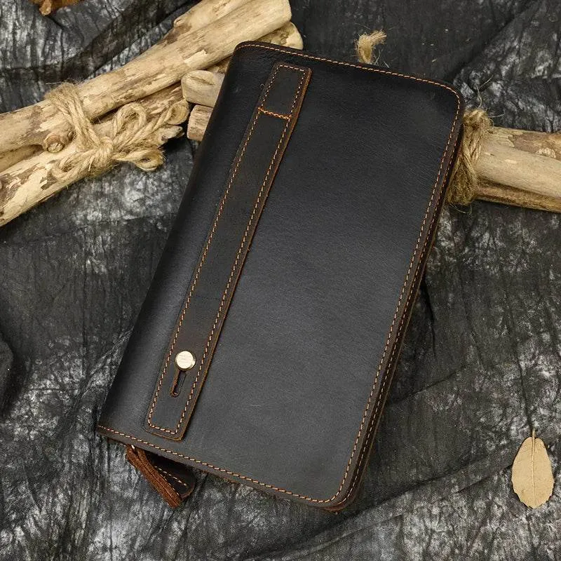 Top Grade Men's Genuine Leather Day Clutch | Crazy Horse Wallet