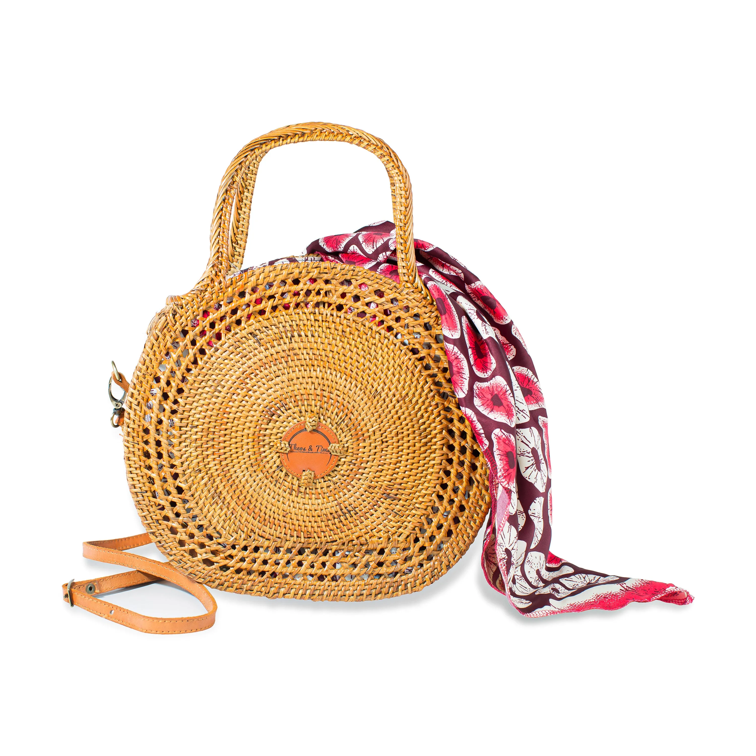 Tore 2 - Silk African Print Rattan Bag