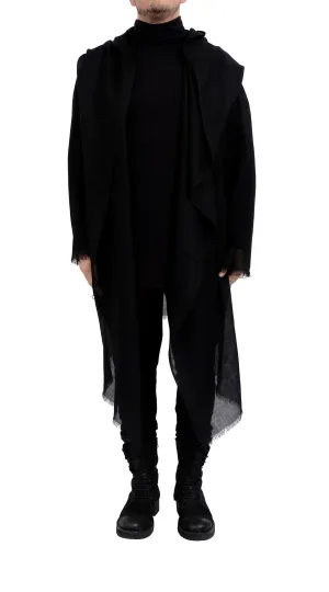 Transparent Wool Cardigan with Hood