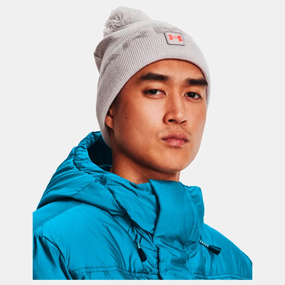 Under Armour - Men's Halftime Fleece Pom - Beanie - Ghost Gray/Tin