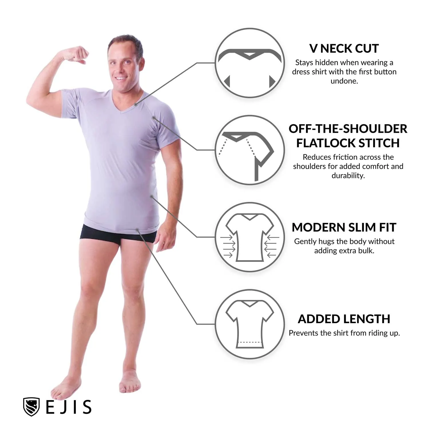 V-Neck Cotton Sweat Proof Undershirt For Men - Mix 9-Pack (5x White, 4x Black)