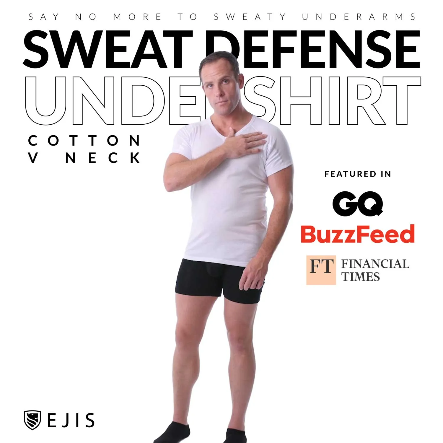 V-Neck Cotton Sweat Proof Undershirt For Men - Mix 9-Pack (5x White, 4x Black)