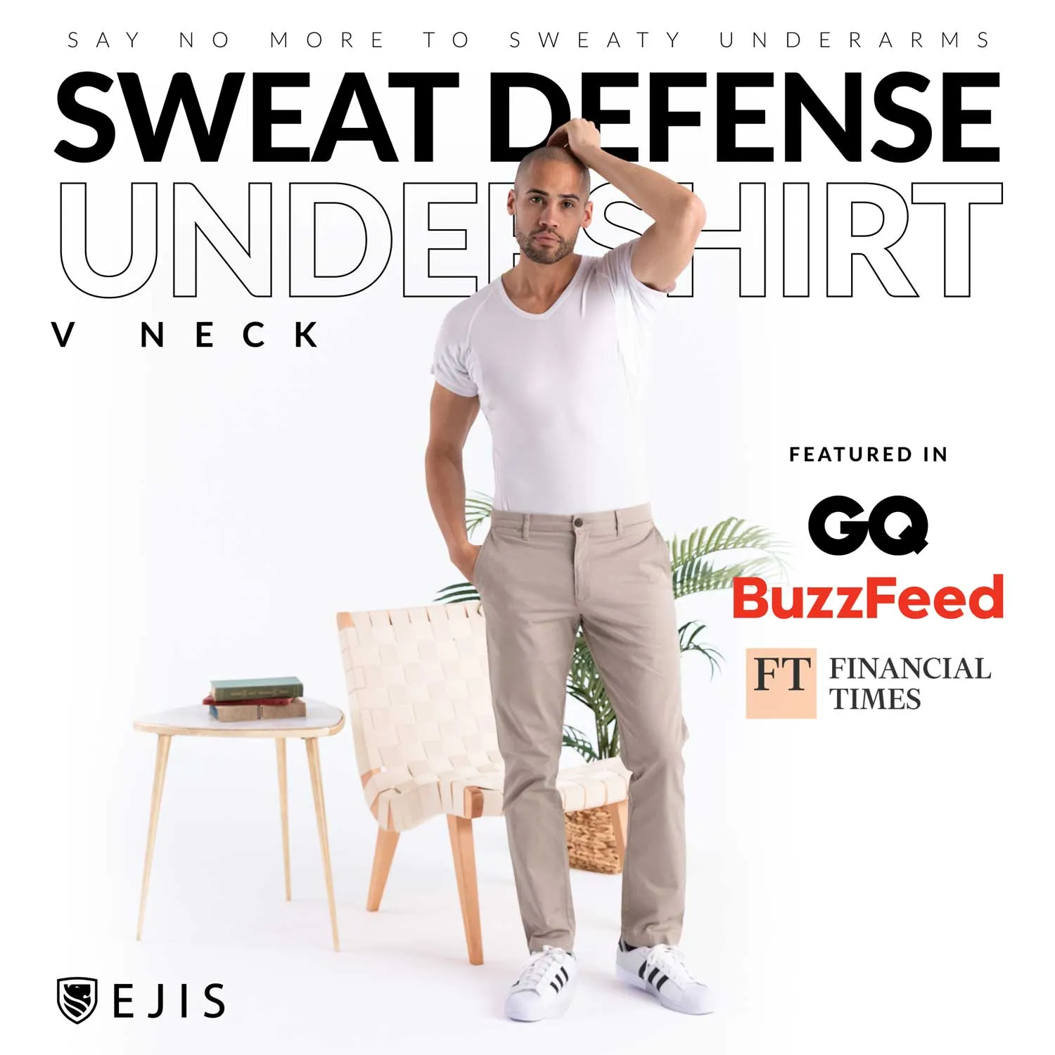 V-Neck Micro Modal Sweat Proof Undershirt For Men - Black 9-Pack