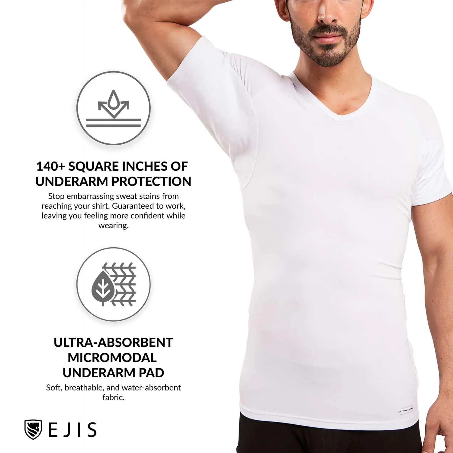 V-Neck Micro Modal Sweat Proof Undershirt For Men