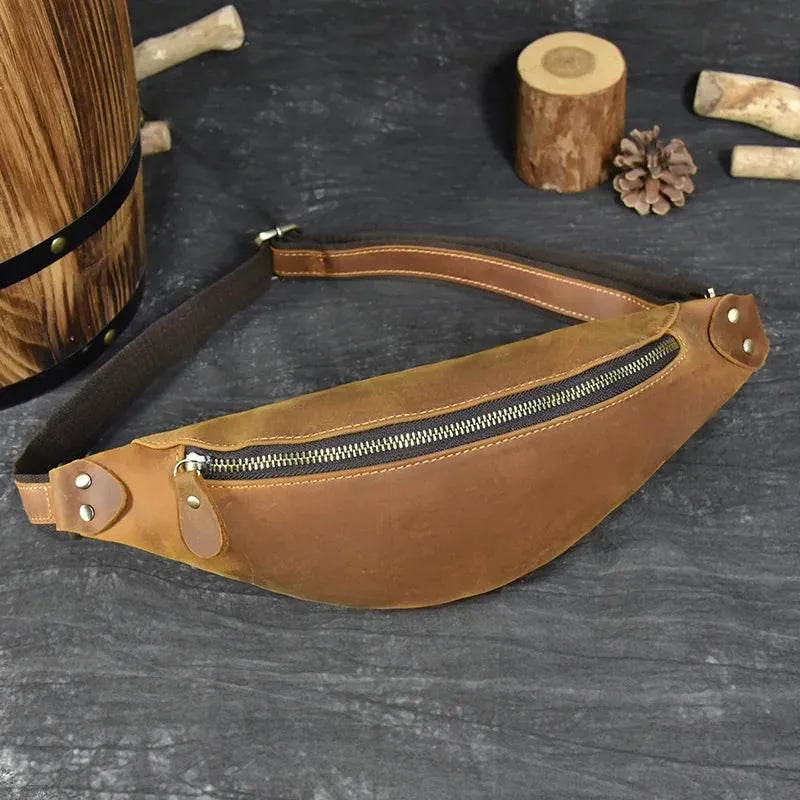 VacationGrabs Hands-Free Leather Fanny Pack for Travel
