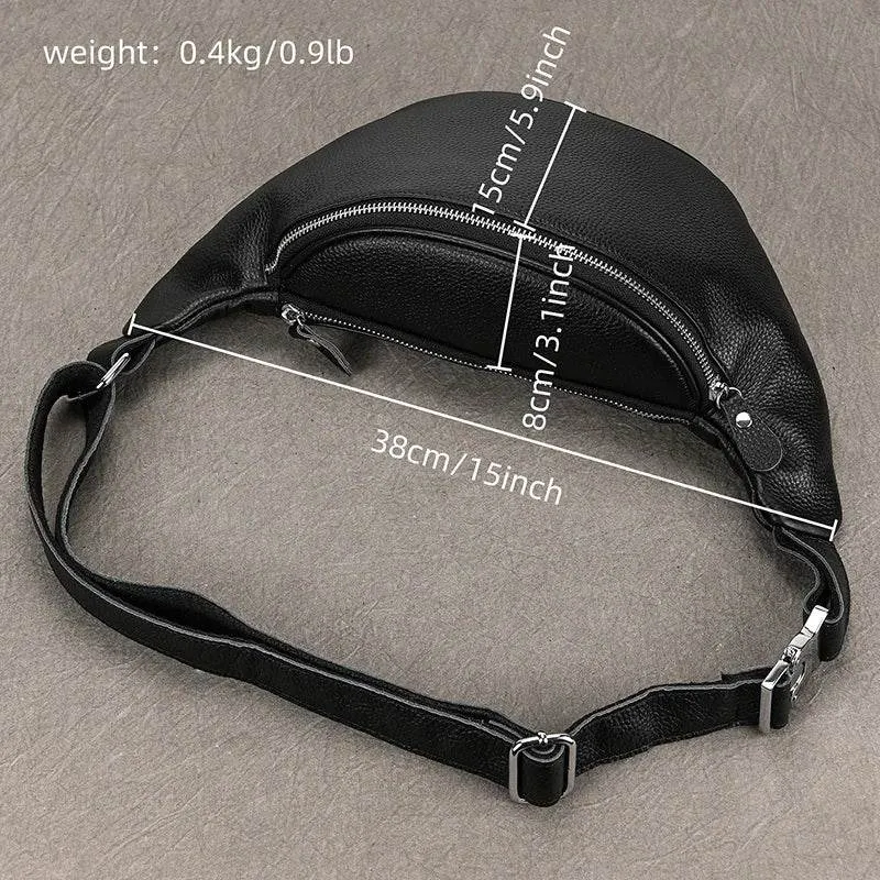 VacationGrabs Hands-Free Leather Fanny Pack for Travel