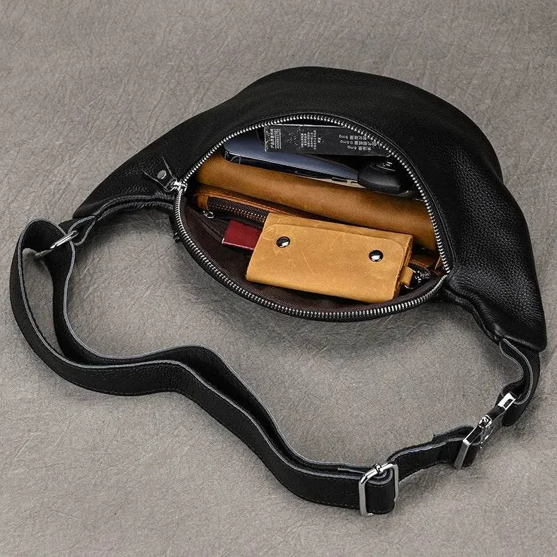 VacationGrabs Hands-Free Leather Fanny Pack for Travel
