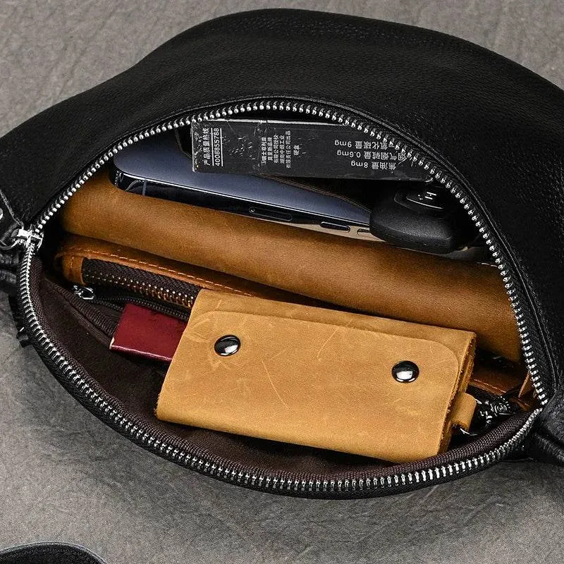 VacationGrabs Hands-Free Leather Fanny Pack for Travel