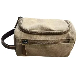 Vintage Canvas Travel Bag with Leather Accents