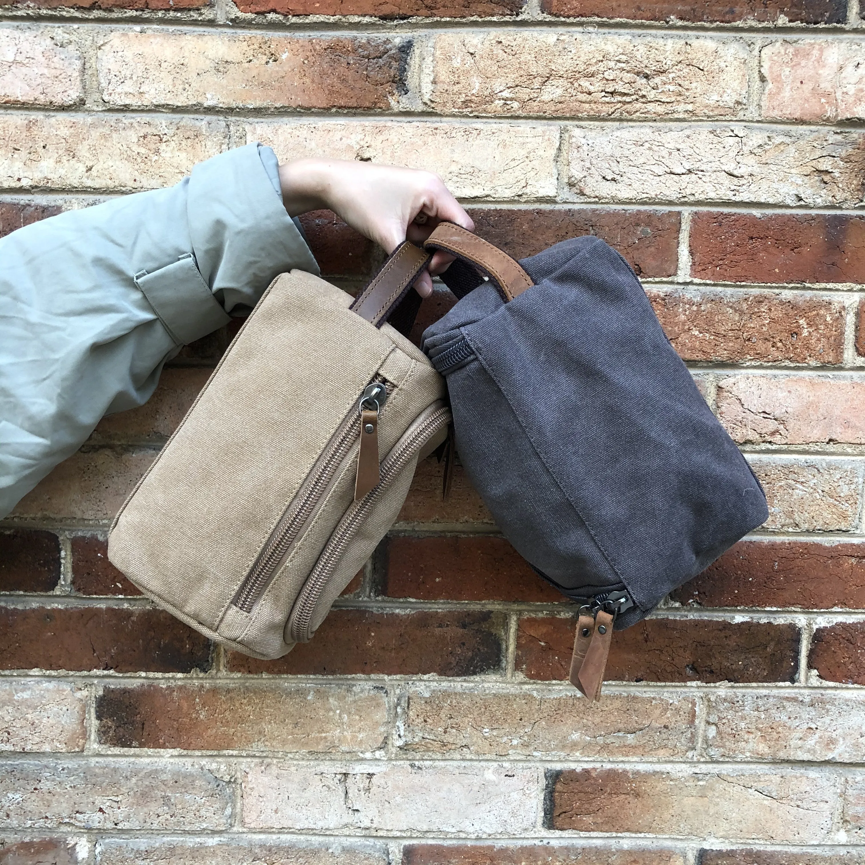 Vintage Canvas Travel Bag with Leather Accents