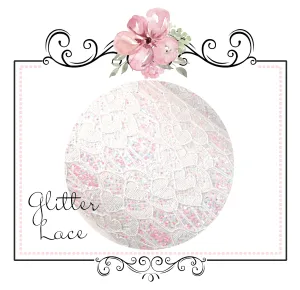 White AB Glitter Lace ~ Faux Leather Craft Fabric
