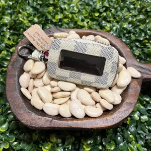White Checkered Key Fob Ring