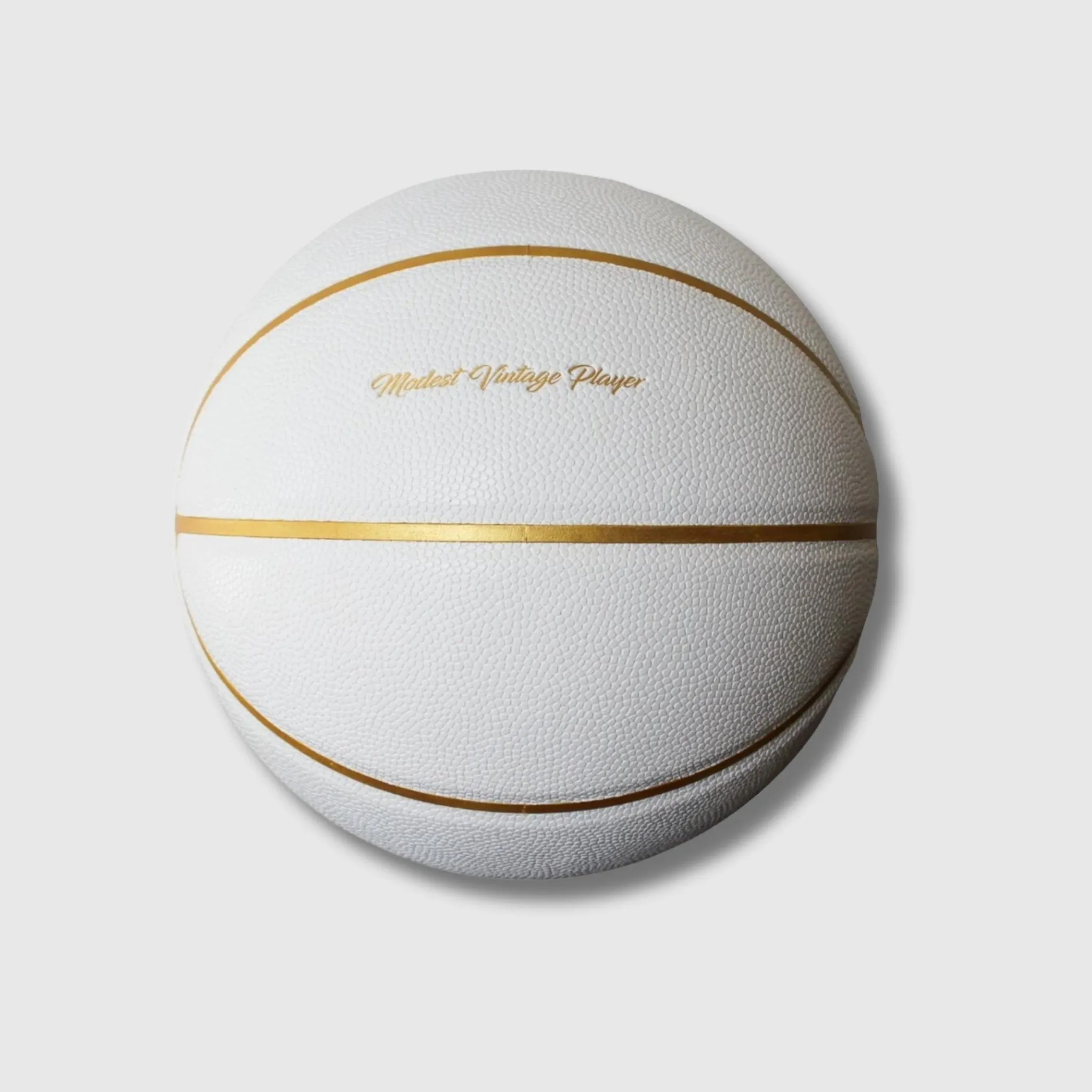White / Gold Leather Basketball