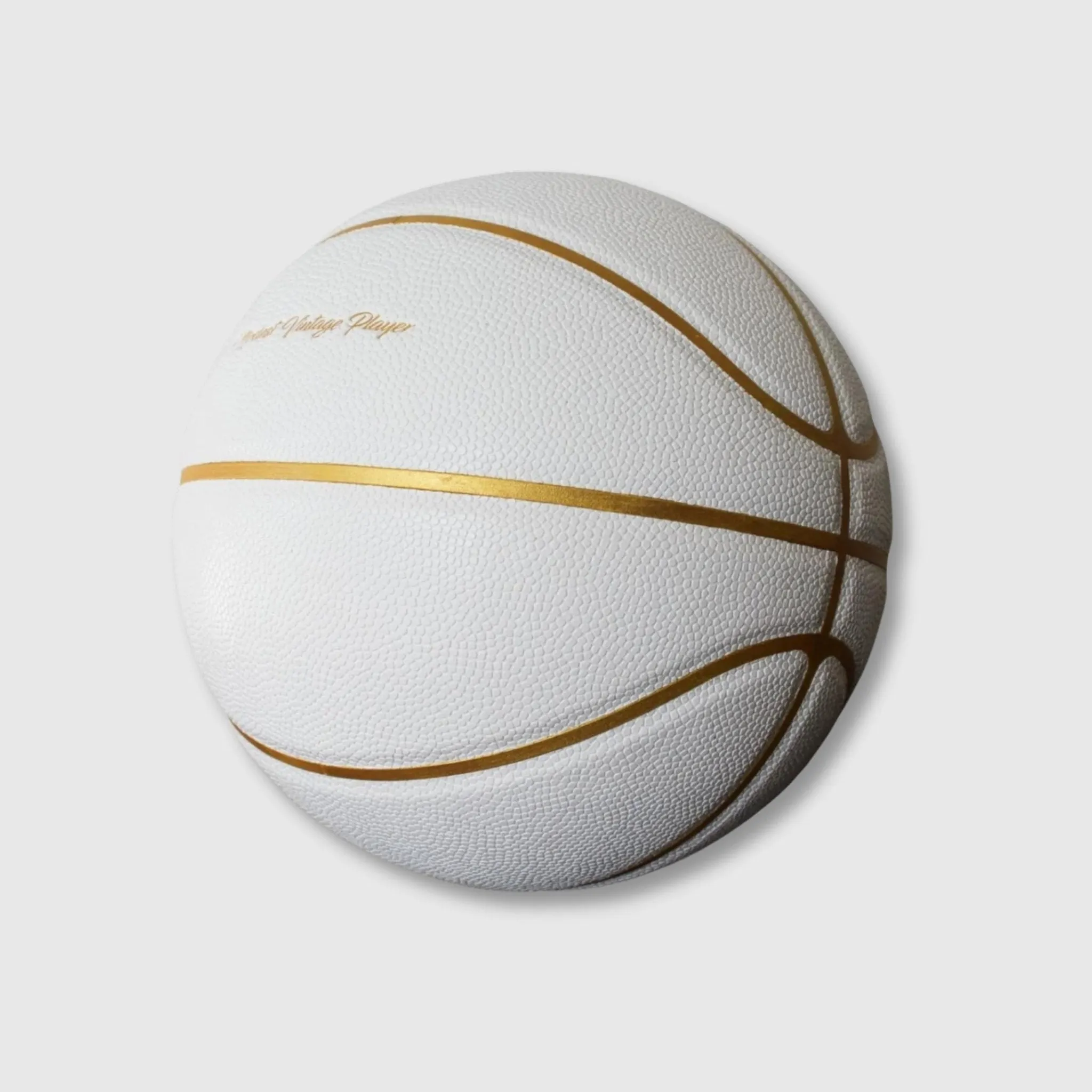 White / Gold Leather Basketball