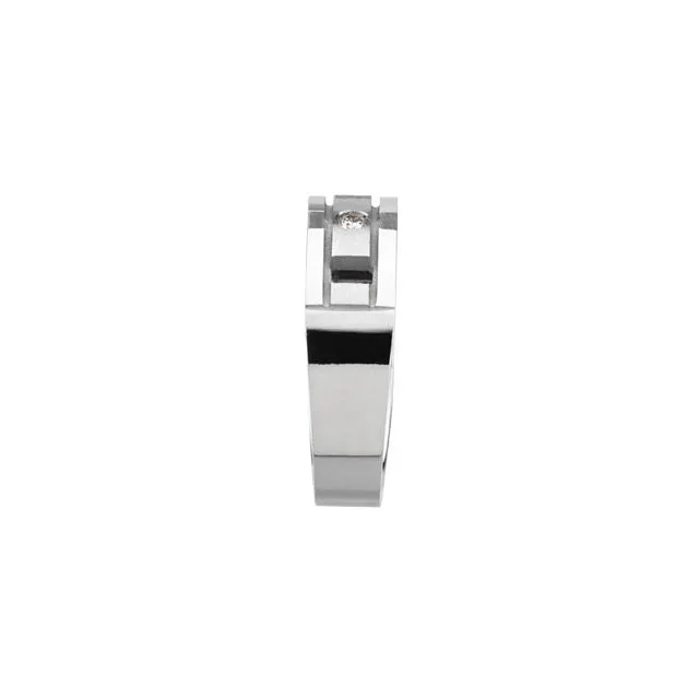 White Gold Men's Diamond Wedding Band