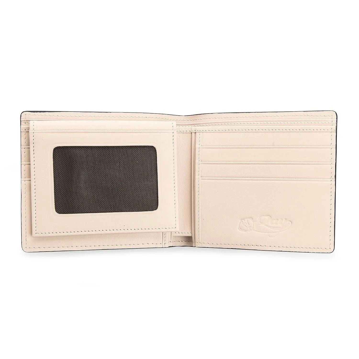 White Pearl Black Polished Stingray Leather Wallet