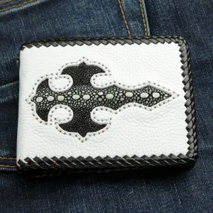 White Stingray Skin Mens Biker Wallet