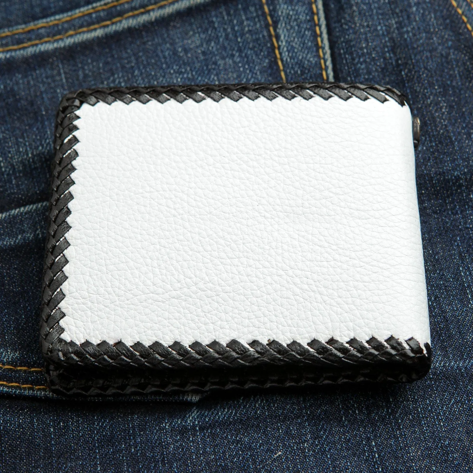 White Stingray Skin Mens Biker Wallet