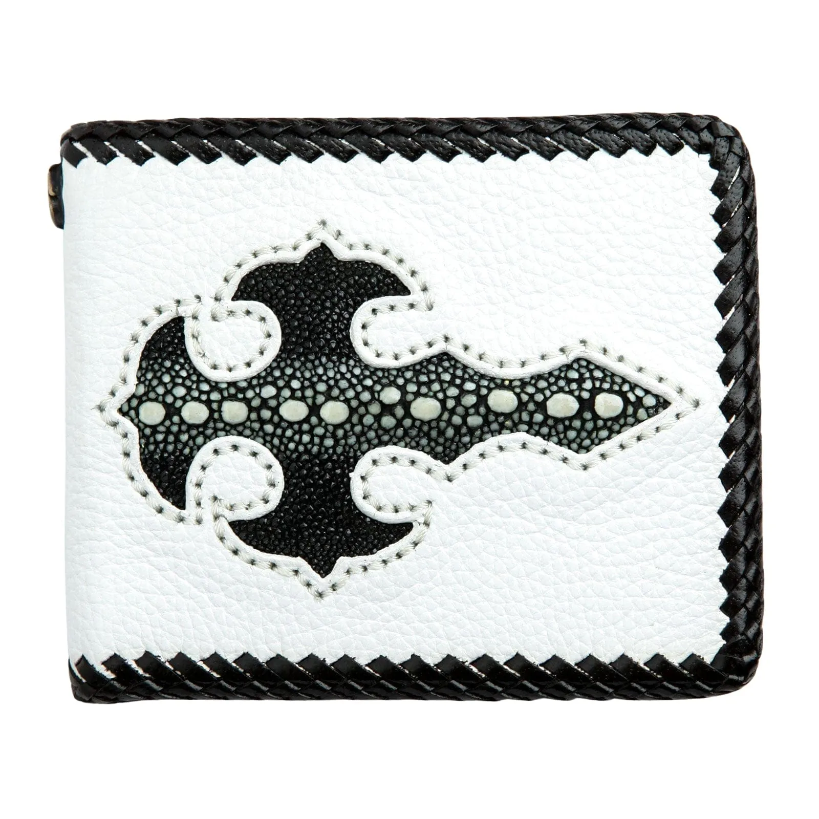 White Stingray Skin Mens Biker Wallet